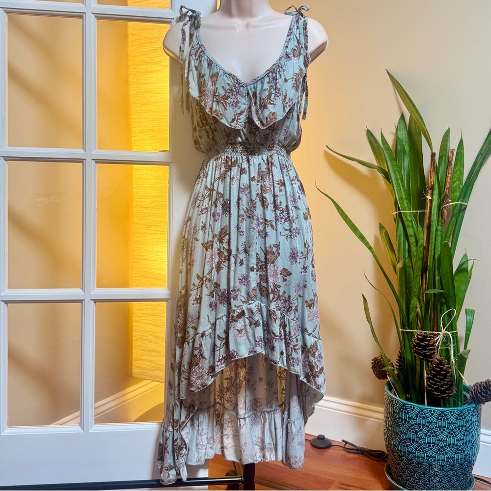 Made in Italy Floral Ruffle Dress